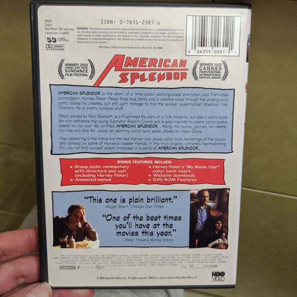 American Splendor DVD w/Chapter and Comic Book Inserts Paul Giamatti Hope Davis - Picture 2 of 5
